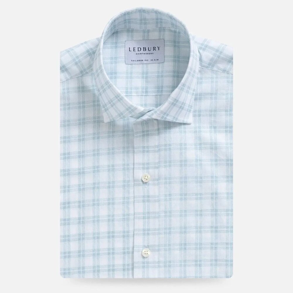NWT Ledbury Extra Slim The Green Ellis Plaid Long Sleeve Button-Up, size 15.5